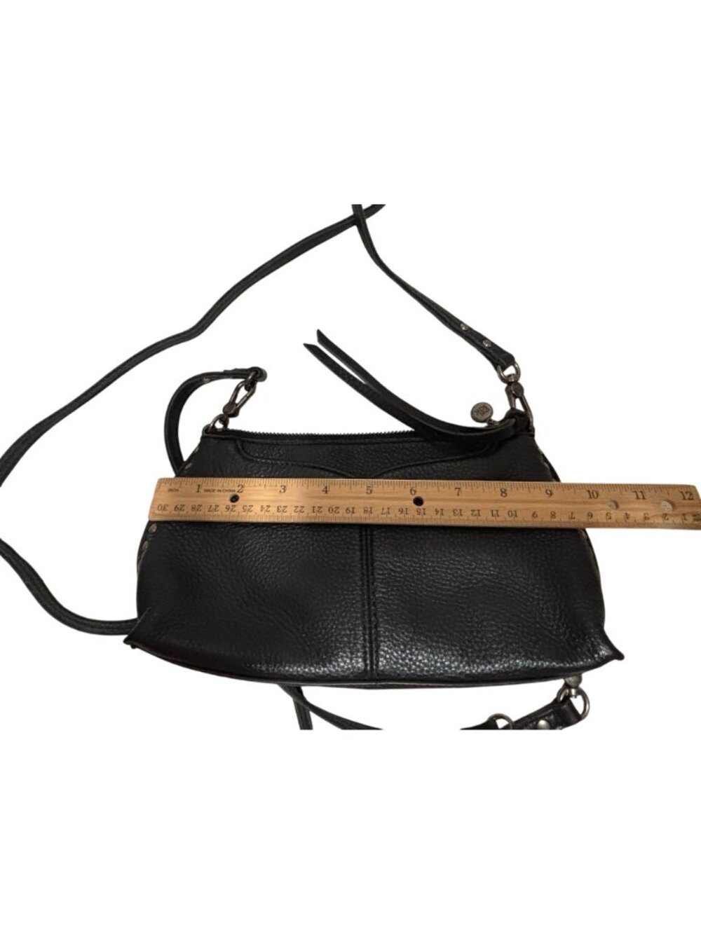 The Sak Black Leather Crossbody Bag Purse Studded Adjustable Removable Strap - Picture 10 of 10